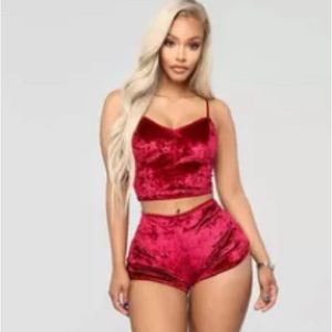 Red Off the shoulder crop top sweater